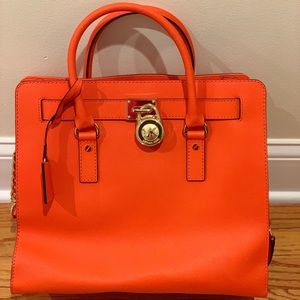 Michael Kors Hamilton Leather Satchel Handbag